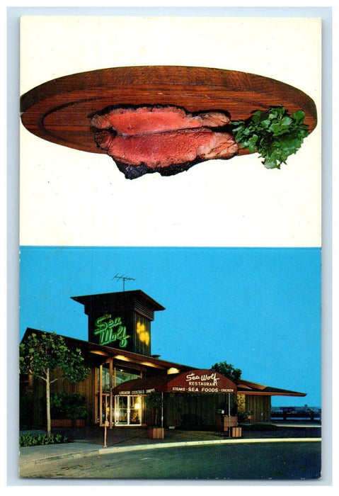 c1905 Sea Wolf Restaurant Luncheon Cocktails Dining Steak Vintage Postcard