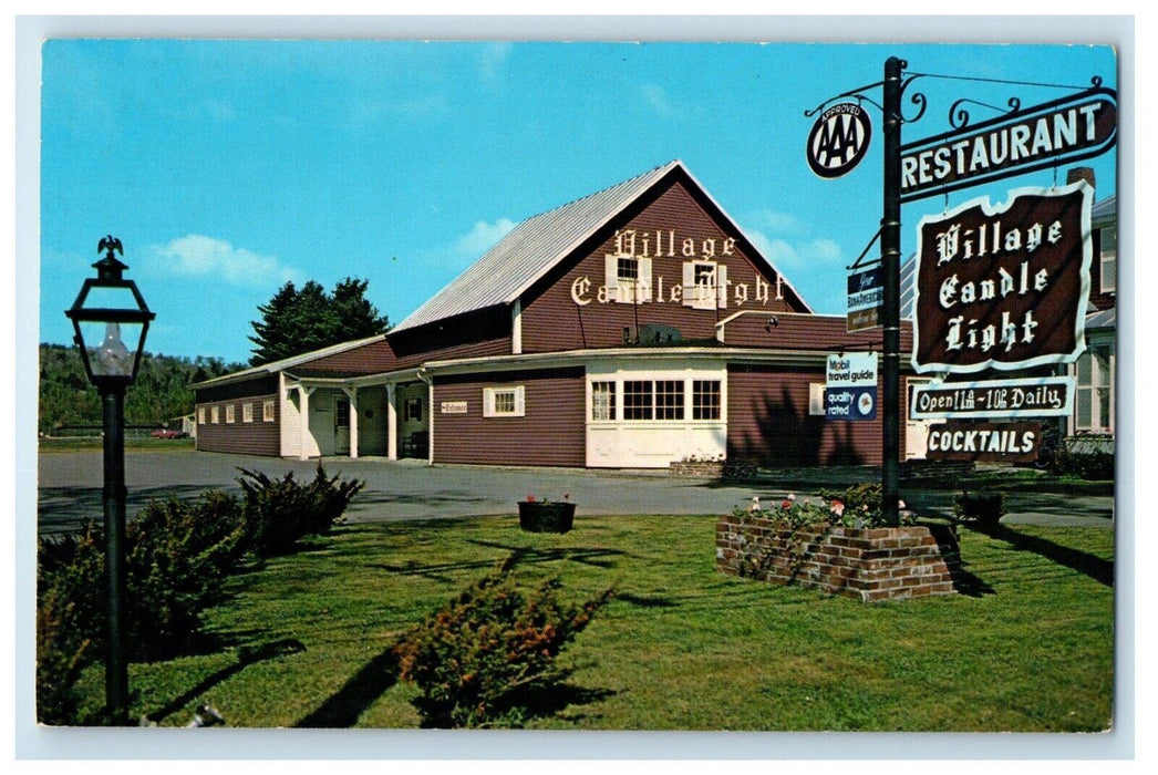 c1960's Village Candle Light Restaurant Skowhegan Maine ME Vintage Postcard