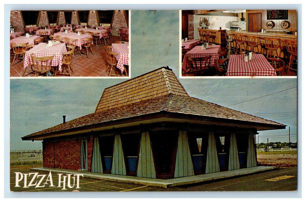 Pizza Hut And Dining Room Wichita Kansas KS, Multiview Unposted Vintage Postcard