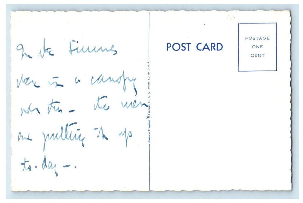 Luncheon Restaurant On The Challenger Inn Veranda During Winter Vintage Postcard