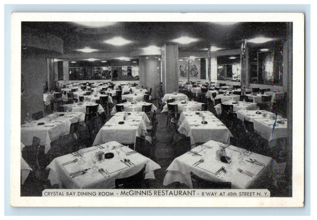 Crystal Bay Dining Room McGinnis Restaurant Times Square New York NY Postcard