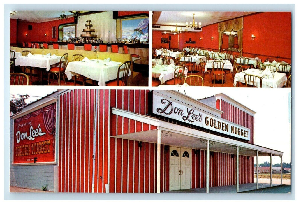 Don Lee's Golden Nugget Restaurant Dining Room Street View Detroit MI Postcard