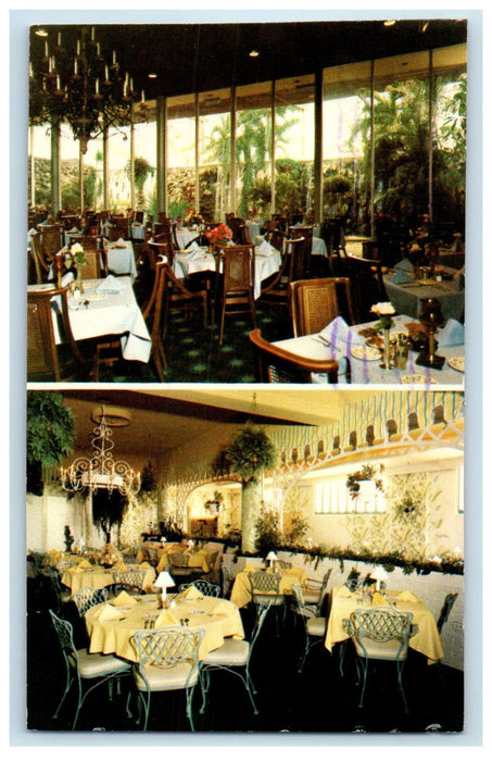 c1960's Multiview of Dining Areas, Zinn's Restaurant Sarasota FL Postcard