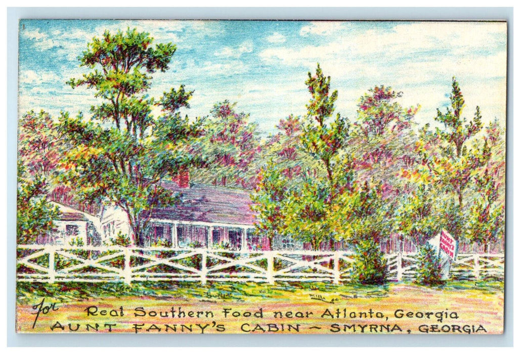 c1950's Real Southern Food, Aunt Fanny's Cabin, Smyrna Georgia GA Postcard