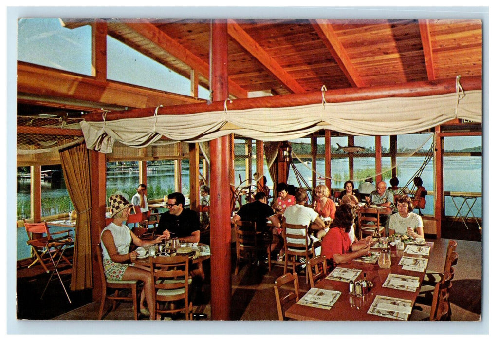 c1960's Dining Area, Yardarm Restaurant, Homosassa Springs Florida FL Postcard