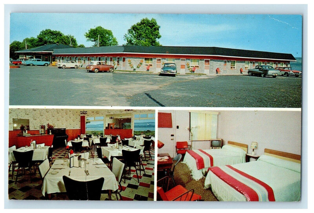 c1960's Motel Roland Room And Dining Room Ste. Anne Quebec Canada Postcard