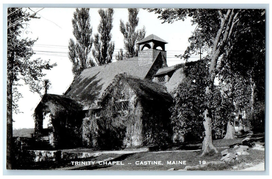 c1950s Trinity Chapel Church Castine Maine ME RPPC Unposted Photo Postcard