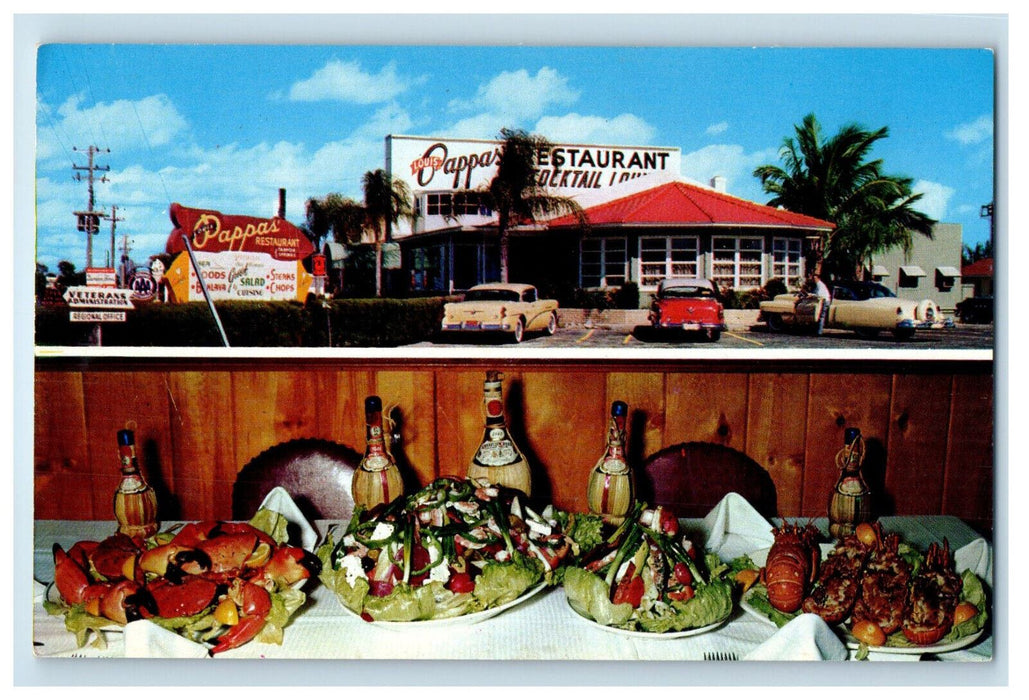 c1950's Seafood Cocktail at Louis Pappas Restaurant St. Petersburg FL Postcard