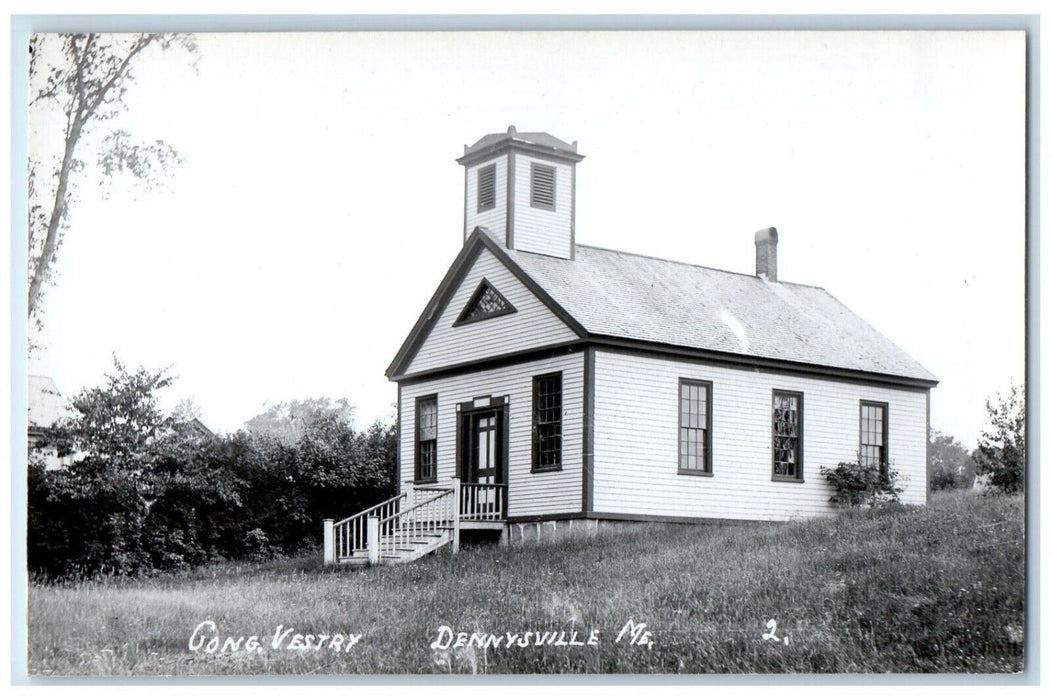 c1950's Congregational Vestry Church Dennysville Maine ME RPPC Photo Postcard