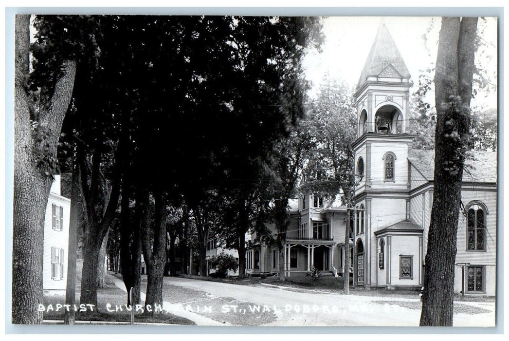 c1950's Baptist Church Main Street Bell Waldoboro Maine ME RPPC Photo Postcard