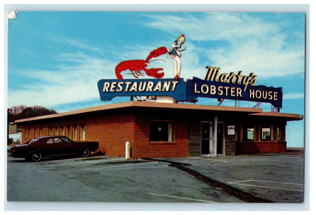 Marty's Lobster House Virginia Beach VA Seafood Steaks Restaurant Postcard