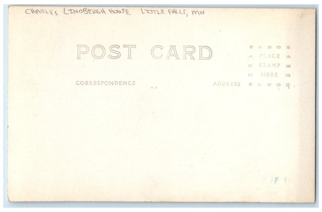 c1930's Charles Lindbergh Home Little Falls Minnesota MN RPPC Photo Postcard