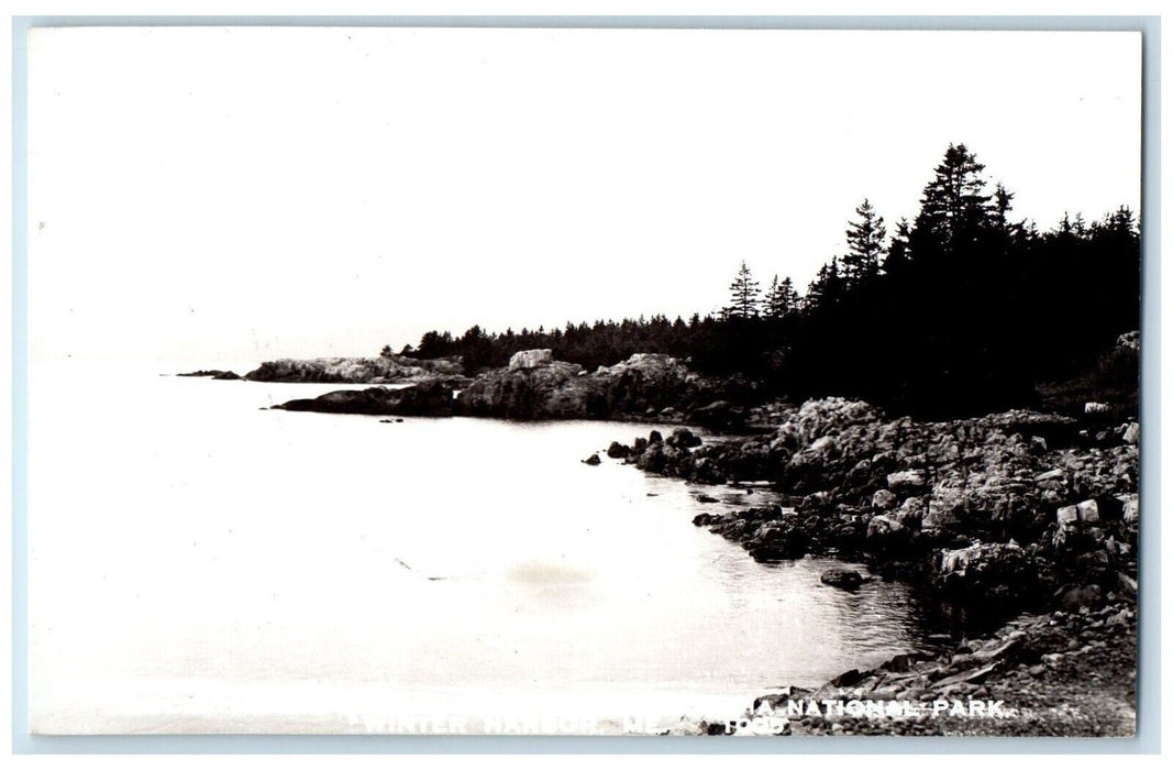 c1950s Schoodic Point Acadia National Park Winter Harbor ME RPPC Photo Postcard