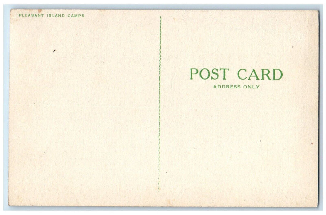 c1910's Pleasant Island Camps Dining Room Interior Maine ME RPPC Photo Postcard