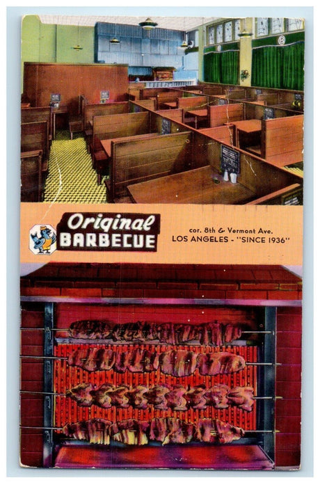 c1952 Original Barbecue Cor 8th Restaurant Los Angeles California CA Postcard