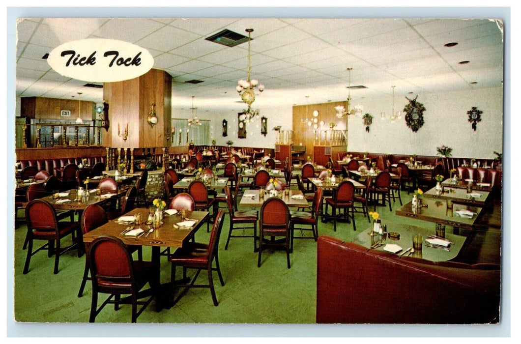 c1960 Tick Tock Restaurant Cahuenga Hollywood Los Angeles California CA Postcard