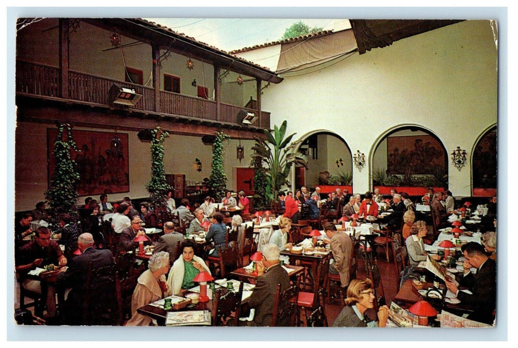c1965 Historic El Paseo Restaurant Dining Area Santa Barbara California Postcard