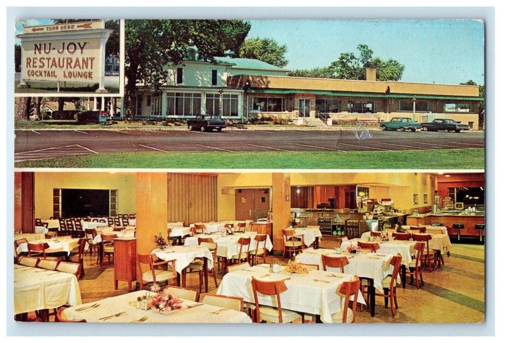 c1960's NU-Joy Restaurant & Cocktail Lounge Kentland Indiana IN Vintage Postcard