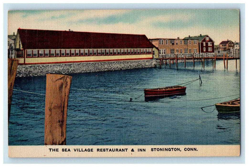 1950 The Sea Village Restaurant & Inn Stonington Connecticut CT Postcard
