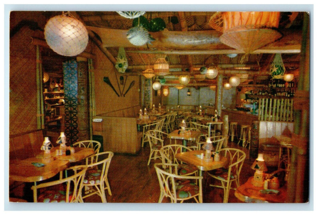 c1960's Outrigger Trader Vic Hotel Tiki Restaurant Denver Colorado CO Postcard