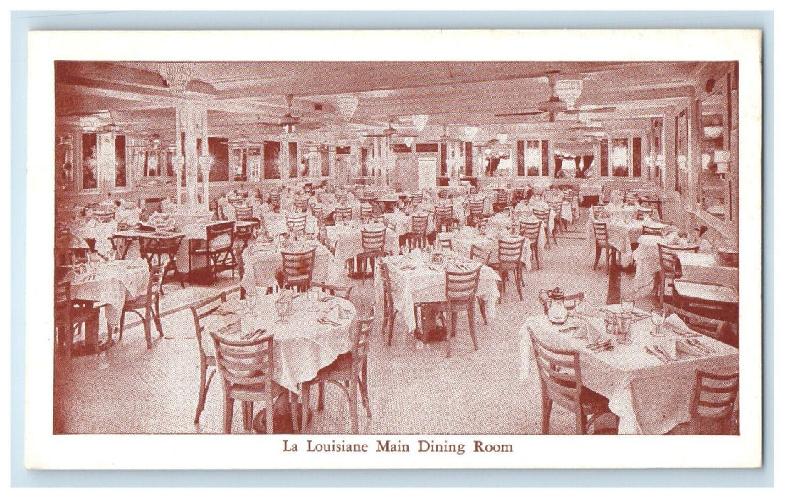 La Louisiane Main Dining Room New Orleans Louisiana LA Restaurant Postcard