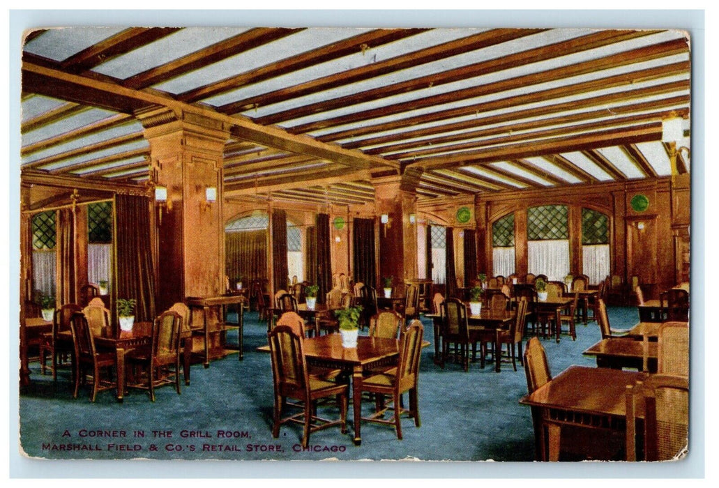 Grill Room Marshall Field & Co.'s Retail Store Chicago Illinois IL Postcard