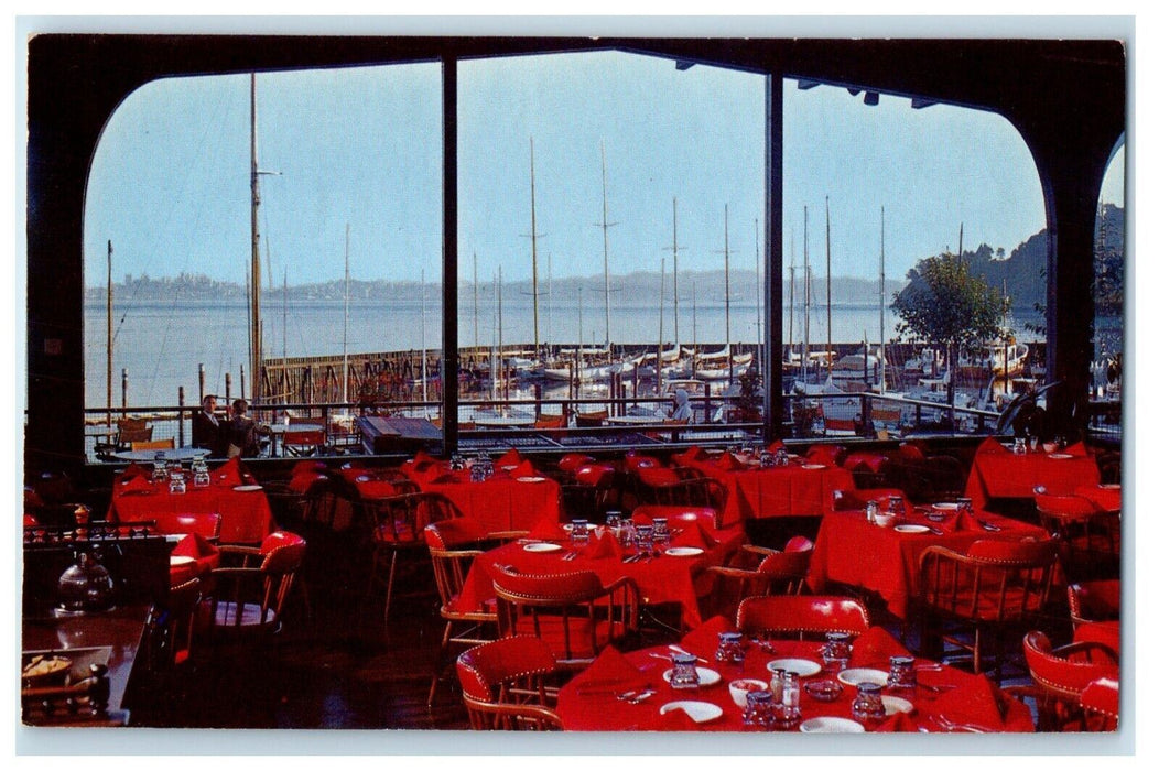 c1960's The Dock Restaurant 25 Main Street Tiburon  San Francisco CA Postcard