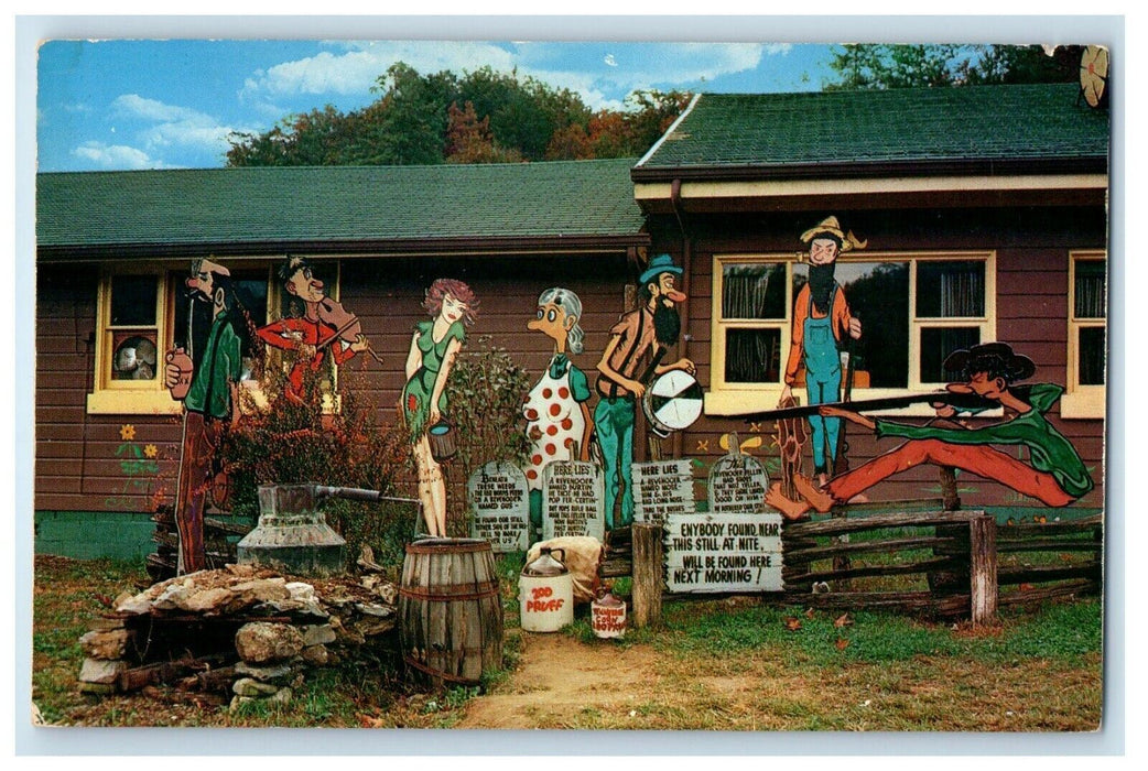 Moonshine Still Scene At Wilson's Hillbilly Restaurant Townsend TN Postcard