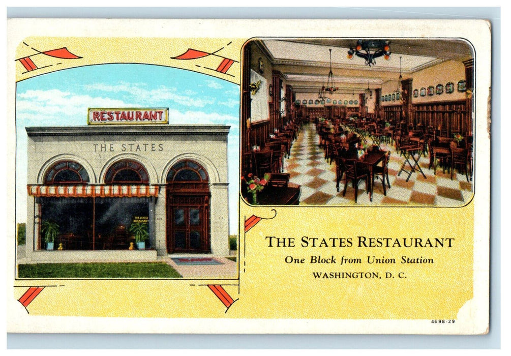c1950s The States Restaurant One Block from Union Station Washington DC Postcard