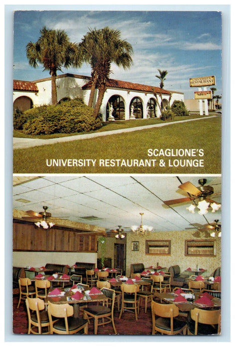 c1960's Scaglione's University Restaurant & Lounge Tampa Florida FL Postcard