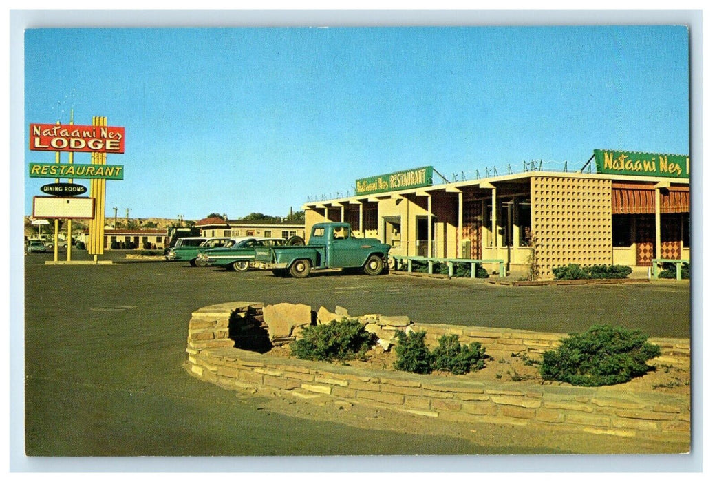 Nataani Nez Restaurant Dining Rooms Cars Truck Shiprock New Mexico NM Postcard