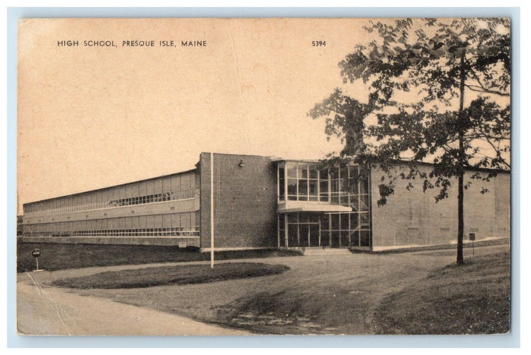 c1930's High School Building Presque Isle Maine ME Unposted Vintage Postcard