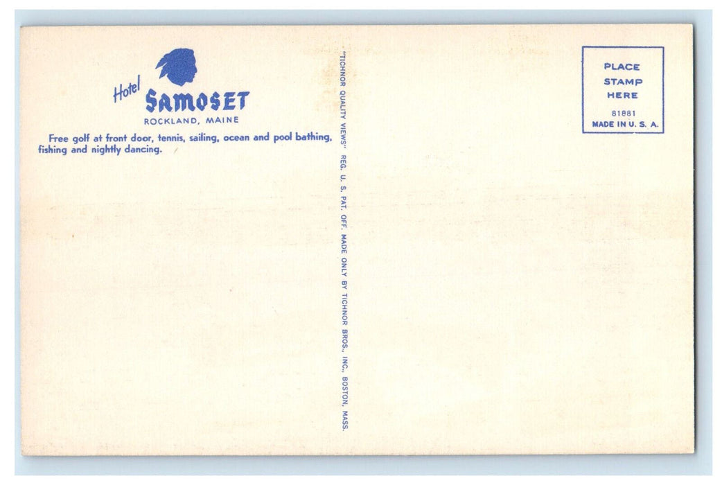 c1940's Hotel Samoset Multiview, Rockland Maine ME Vintage Unposted Postcard