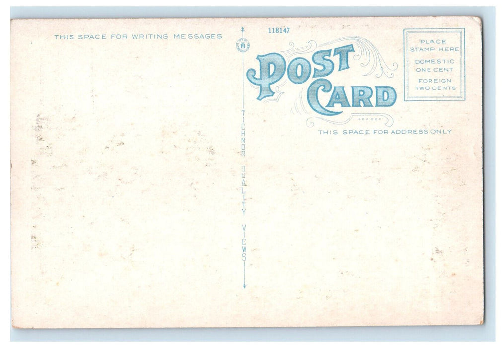 c1930's American Flag, Entrance to Oakland Park Rockland Maine ME Postcard