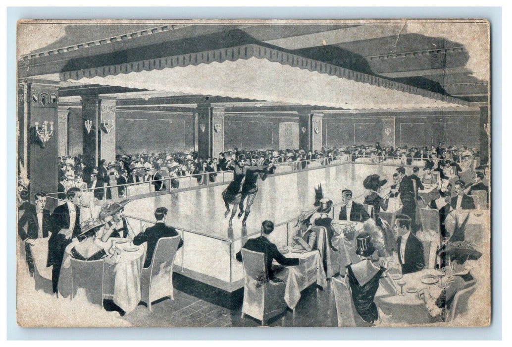 c19910's Hotel Sherman Dining Room Interior Dancing Chicago Illinois IL Postcard