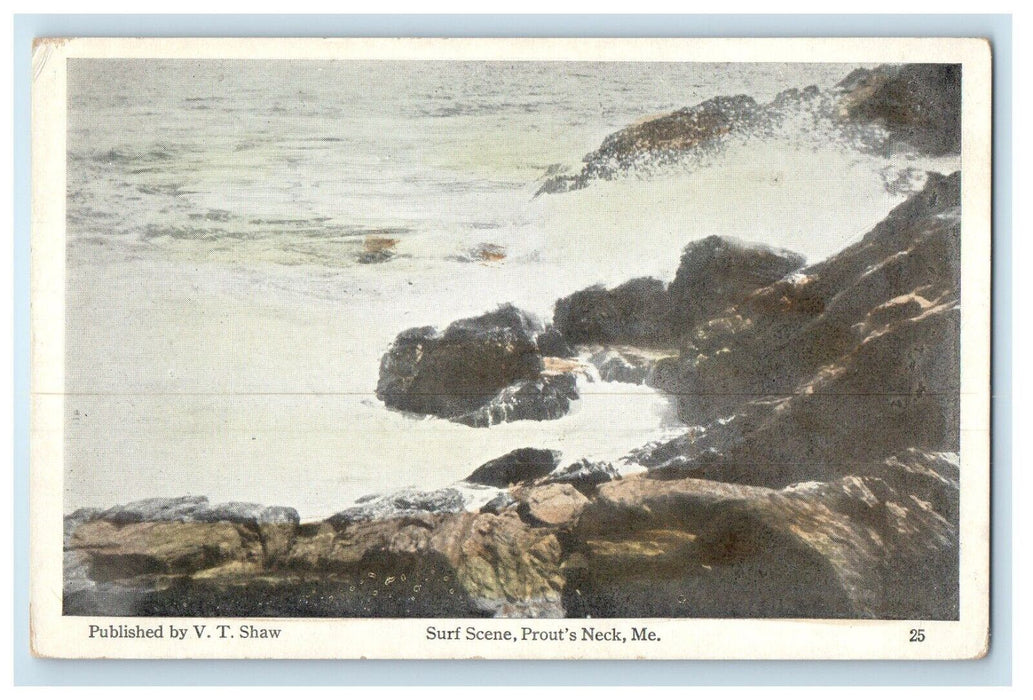 c1910's View Of Surf Scene Prout's Neck Maine ME Unposted Antique Postcard