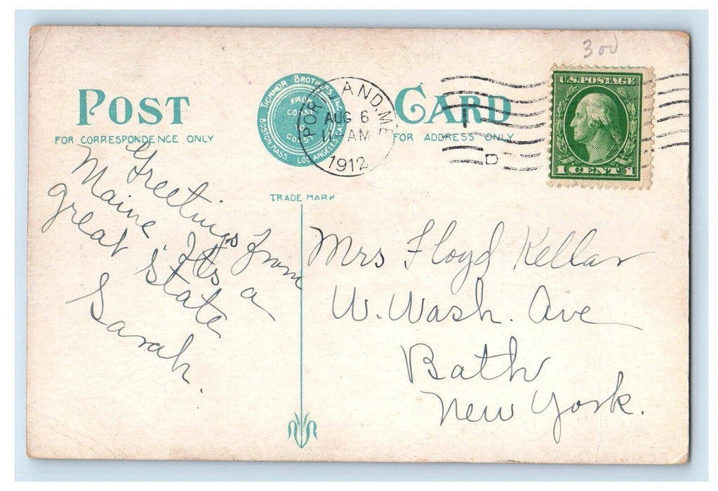 1912 View Of Longfellow Family Tomb Portland Maine ME Posted Antique Postcard