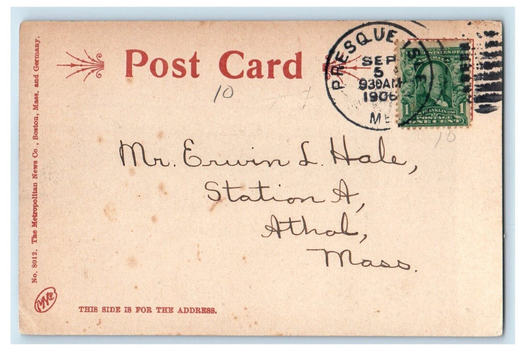 1906 Potatoe Field In Bloom Farm Presque Isle Maine ME Posted Antique Postcard