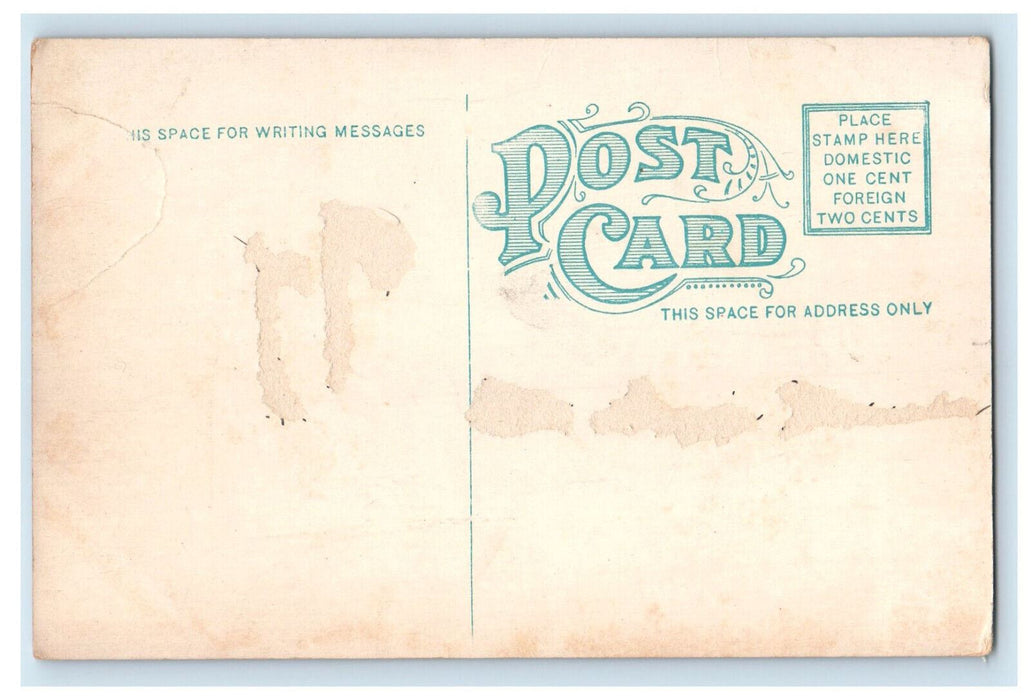 c1910 Small Way to Public Library, Rockland Maine ME Antique Unposted Postcard
