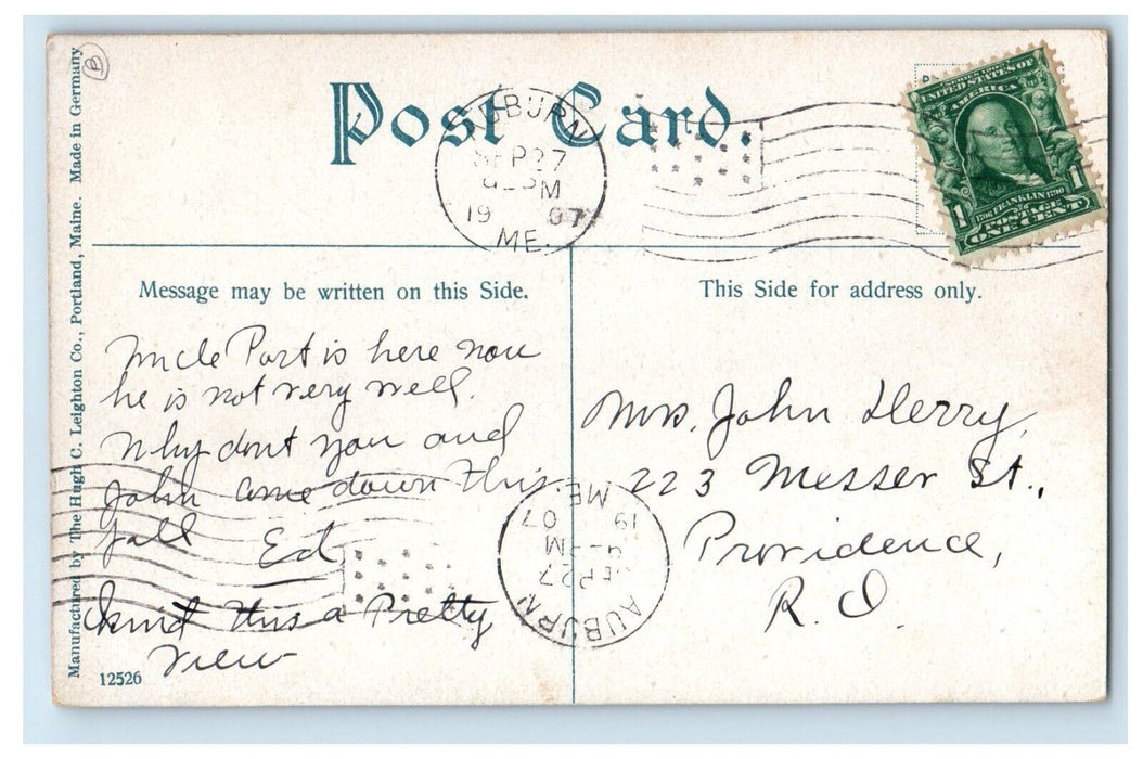 1907 Lake View Showing House Prouts Neck Maine ME Posted Antique Postcard