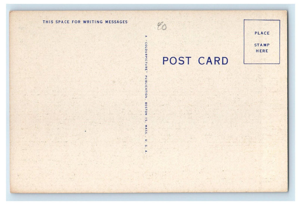 c1940's Car and Road Scene Near Rockland Maine ME Vintage Unposted Postcard