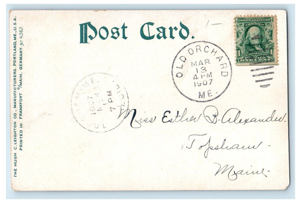 1907 Dead Stream Bridge And Lake Readfield Maine ME Posted Antique Postcard