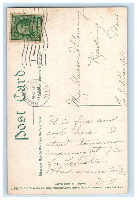 1910 Little Togus Stream And Kennebec River Boat Randolph Maine ME Postcard