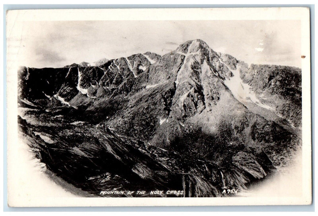 1954 Mountain Of The Holy Cross Rocky Mountains Colorado CO RPPC Photo Postcard