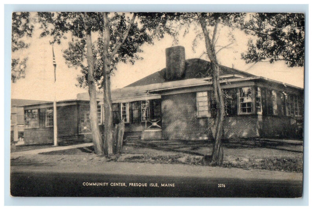 1963 Community Center Street View Presque Isle Maine ME Posted Vintage Postcard