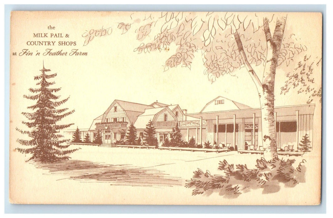 The Milk Pail & Country Shops Fin In Feather Farm Dundee Illinois IL Postcard