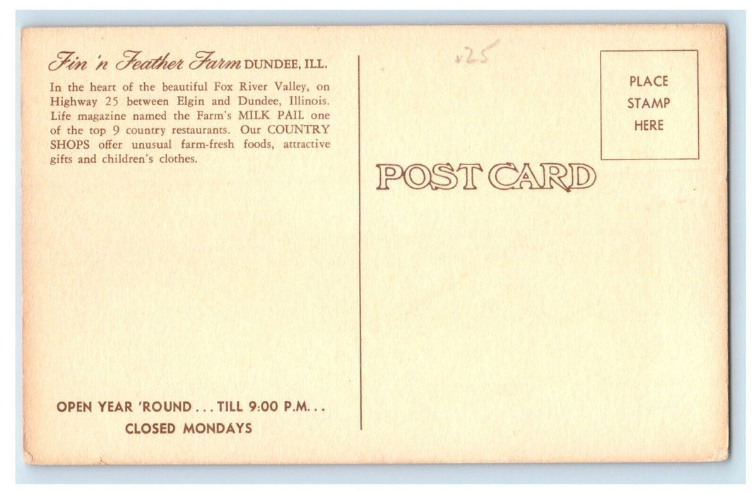 The Milk Pail & Country Shops Fin In Feather Farm Dundee Illinois IL Postcard