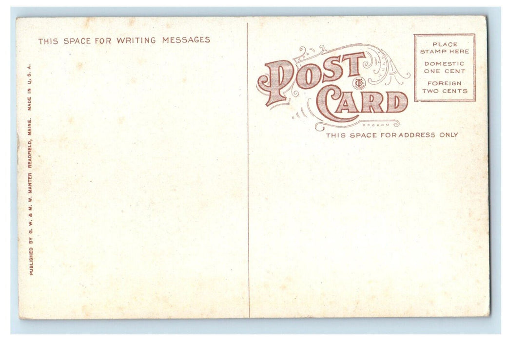 c1910's Church Street View Readfield Maine ME Unposted Antique Postcard