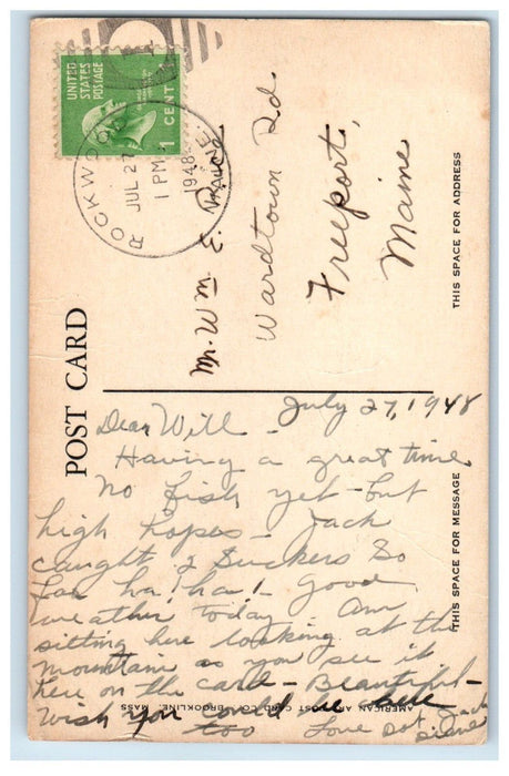 1948 Aerial View Of Mt. Kineo Moosehead Lake Rockwood Maine ME Vintage Postcard