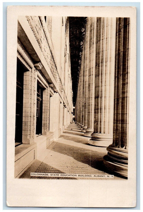 c1920s State Education Building Colonnade Albany New York NY RPPC Photo Postcard